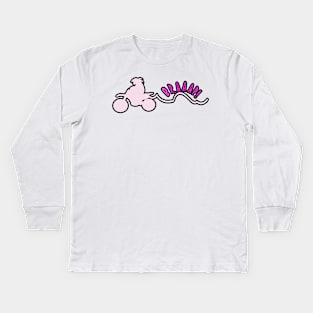 Pink Braaap!! Girl Dirt bike Motocross Eat my Dust Kids Long Sleeve T-Shirt